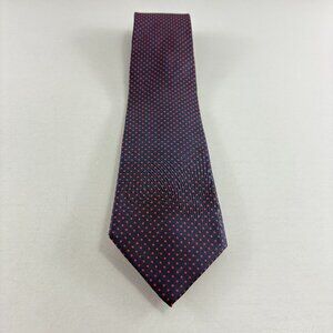 College Hall Dark Blue / Red Dots Men's Tie 3 1/4' x 60" Vintage